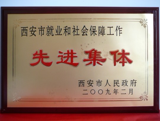 2009年2月，被西安市政府評為西安市就業(yè)和社會保障工作先進(jìn)集體