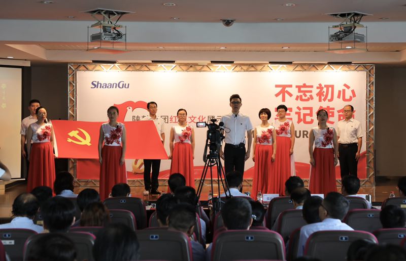 陜鼓戰(zhàn)略黨支部、投資證券黨支部聯(lián)合參賽隊表演主題朗誦《七月的天空》.jpg